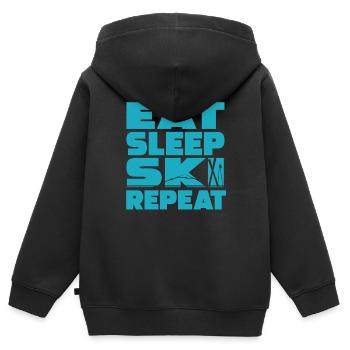 Ski - Kinder Premium Organic Zip Hoodie - Schwarz - Hinten - AI Model Kid Male (0cm)