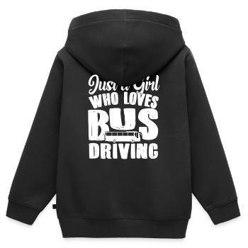 Bus driver girl bus driver - Kids Premium Organic Zip-up Hoodie - black - Back - AI Model Kid Male (0cm)