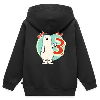 Bear I am 3 years Three years children's birthday - Kids Premium Organic Zip-up Hoodie - black - Back - AI Model Kid Male (0cm)
