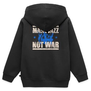 jazz - Sweat Premium à capuche zippé enfant bio - noir - Dos - AI Model Kid Male (0cm)