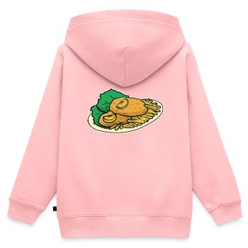 Wiener schnitzel - Kinder Premium Organic Zip Hoodie - Rosa - Hinten - AI Model Kid Female (0cm)