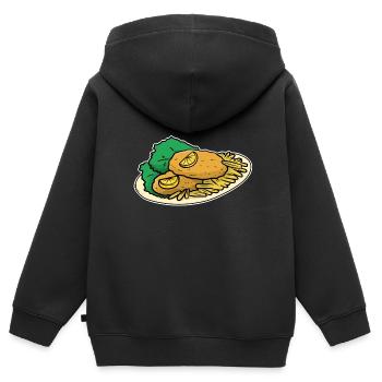 Wiener schnitzel - Kinder Premium Organic Zip Hoodie - Schwarz - Hinten - AI Model Kid Male (0cm)