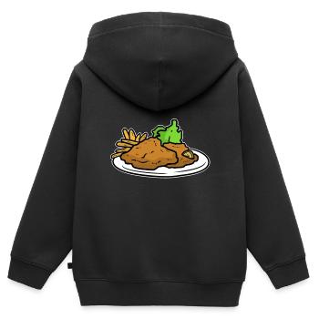Wiener schnitzel - Kinder Premium Organic Zip Hoodie - Schwarz - Hinten - AI Model Kid Male (0cm)