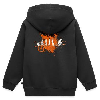 Rennrad - Kinder Premium Organic Zip Hoodie - Schwarz - Hinten - AI Model Kid Male (0cm)