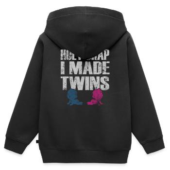 Gémeaux - Sweat Premium à capuche zippé enfant bio - noir - Dos - AI Model Kid Male (0cm)