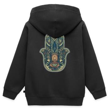 Hand der Fatima-Meditation - Kinder Premium Organic Zip Hoodie - Schwarz - Hinten - AI Model Kid Male (0cm)