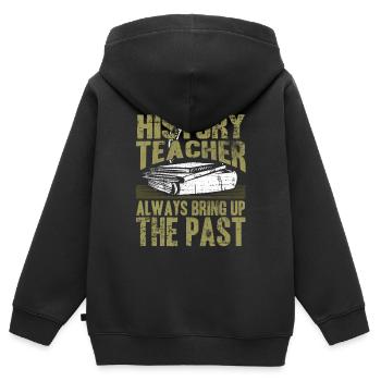 Lehrer Geschichte Geschichtslehrer - Kinder Premium Organic Zip Hoodie - Schwarz - Hinten - AI Model Kid Male (0cm)