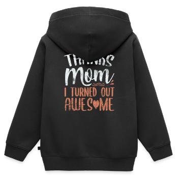 Danke Mama - Kinder Premium Organic Zip Hoodie - Schwarz - Hinten - AI Model Kid Male (0cm)