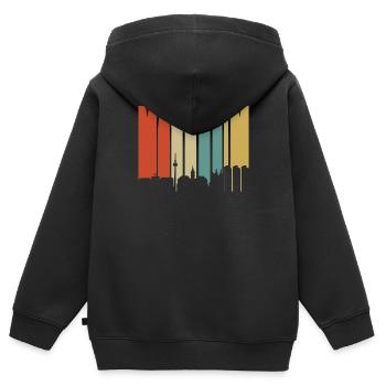 Mannheim - Sweat Premium à capuche zippé enfant bio - noir - Dos - AI Model Kid Male (0cm)