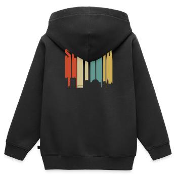Slovénie - Sweat Premium à capuche zippé enfant bio - noir - Dos - AI Model Kid Male (0cm)
