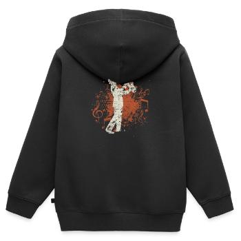 Saxophonist Jazz - Kinder Premium Organic Zip Hoodie - Schwarz - Hinten - AI Model Kid Male (0cm)
