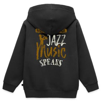 jazz - Sweat Premium à capuche zippé enfant bio - noir - Dos - AI Model Kid Male (0cm)