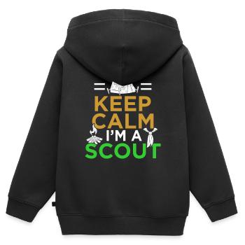scout - Sweat Premium à capuche zippé enfant bio - noir - Dos - AI Model Kid Male (0cm)