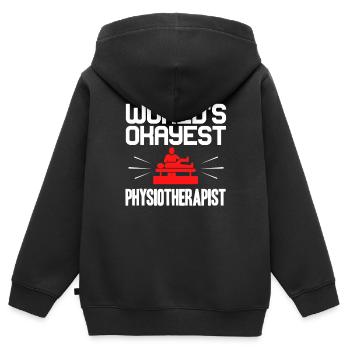 Physiotherapeut - Kinder Premium Organic Zip Hoodie - Schwarz - Hinten - AI Model Kid Male (0cm)