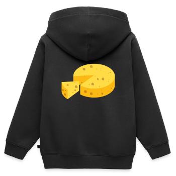 Fromage - Sweat Premium à capuche zippé enfant bio - noir - Dos - AI Model Kid Male (0cm)