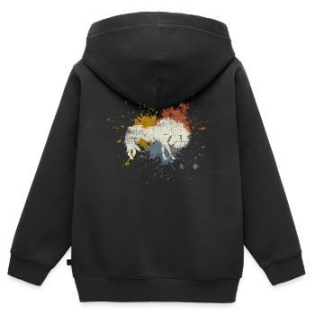 cheval - Sweat Premium à capuche zippé enfant bio - noir - Dos - AI Model Kid Male (0cm)