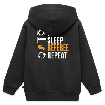 arbitre - Sweat Premium à capuche zippé enfant bio - noir - Dos - AI Model Kid Male (0cm)