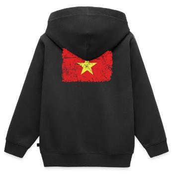 Vietnam - Kinder Premium Organic Zip Hoodie - Schwarz - Hinten - AI Model Kid Male (0cm)