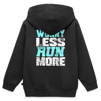 Läufer laufen - Kinder Premium Organic Zip Hoodie - Schwarz - Hinten - AI Model Kid Male (0cm)