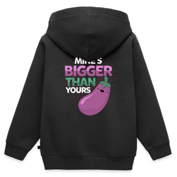 Vegetable eggplant - Kids Premium Organic Zip-up Hoodie - black - Back - AI Model Kid Male (0cm)