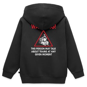 Zug - Kinder Premium Organic Zip Hoodie - Schwarz - Hinten - AI Model Kid Male (0cm)