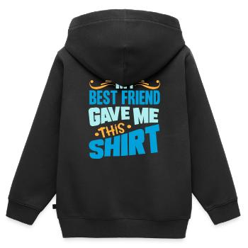 Bester Freund - Kinder Premium Organic Zip Hoodie - Schwarz - Hinten - AI Model Kid Male (0cm)