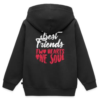 Beste Freunde - Kinder Premium Organic Zip Hoodie - Schwarz - Hinten - AI Model Kid Male (0cm)