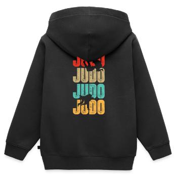 Judo Kampfkunst Kampfsportler - Kinder Premium Organic Zip Hoodie - Schwarz - Hinten - AI Model Kid Male (0cm)