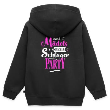 Filles Schlager - Sweat Premium à capuche zippé enfant bio - noir - Dos - AI Model Kid Male (0cm)
