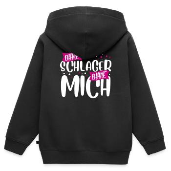 Schlager - Kinder Premium Organic Zip Hoodie - Schwarz - Hinten - AI Model Kid Male (0cm)