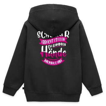 Schlager - Kinder Premium Organic Zip Hoodie - Schwarz - Hinten - AI Model Kid Male (0cm)