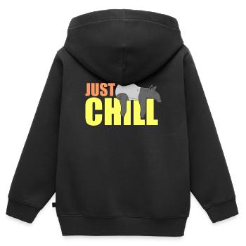 tapir - Sweat Premium à capuche zippé enfant bio - noir - Dos - AI Model Kid Male (0cm)