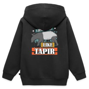 tapir - Sweat Premium à capuche zippé enfant bio - noir - Dos - AI Model Kid Male (0cm)