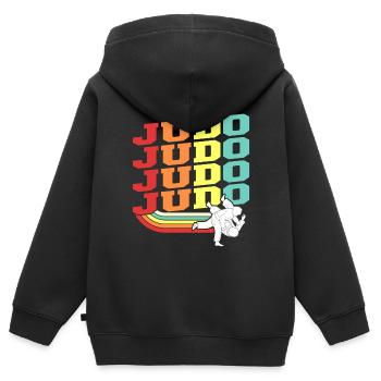Judo Kampfkunst Kampfsportler - Kinder Premium Organic Zip Hoodie - Schwarz - Hinten - AI Model Kid Male (0cm)
