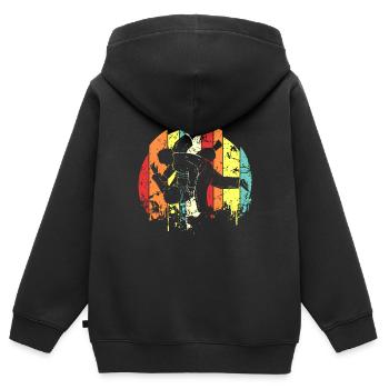 Judo Kampfkunst Kampfsportler - Kinder Premium Organic Zip Hoodie - Schwarz - Hinten - AI Model Kid Male (0cm)