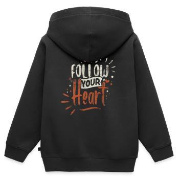 Herz Liebe - Kinder Premium Organic Zip Hoodie - Schwarz - Hinten - AI Model Kid Male (0cm)