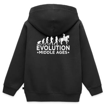 Moyen Age - Sweat Premium à capuche zippé enfant bio - noir - Dos - AI Model Kid Male (0cm)