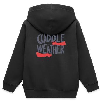 Kuschel Wetter - Kinder Premium Organic Zip Hoodie - Schwarz - Hinten - AI Model Kid Male (0cm)