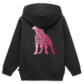 Âmes pitbull - Sweat Premium à capuche zippé enfant bio - noir - Dos - AI Model Kid Male (0cm)