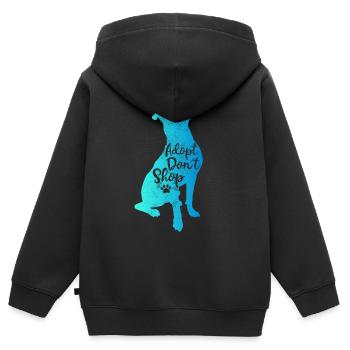 Adoptieren Sie nicht einkaufen - Kinder Premium Organic Zip Hoodie - Schwarz - Hinten - AI Model Kid Male (0cm)