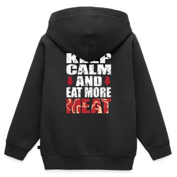 viande - Sweat Premium à capuche zippé enfant bio - noir - Dos - AI Model Kid Male (0cm)