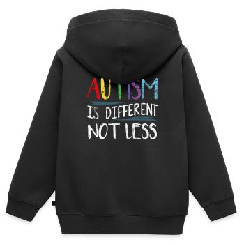 Autist Autismus - Kinder Premium Organic Zip Hoodie - Schwarz - Hinten - AI Model Kid Male (0cm)