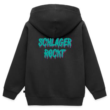 Schlager - Kinder Premium Organic Zip Hoodie - Schwarz - Hinten - AI Model Kid Male (0cm)