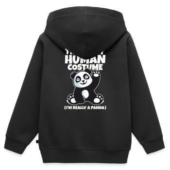 Panda - Kinder Premium Organic Zip Hoodie - Schwarz - Hinten - AI Model Kid Male (0cm)