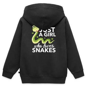 serpent - Sweat Premium à capuche zippé enfant bio - noir - Dos - AI Model Kid Male (0cm)