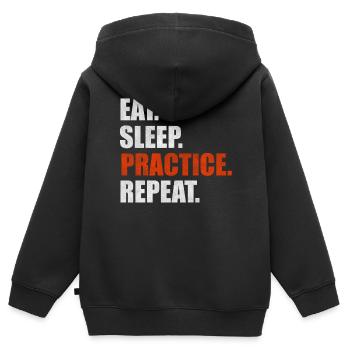 Eat Sleep Practice Repeat - Kids Premium Organic Zip-up Hoodie - black - Back - AI Model Kid Male (0cm)