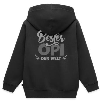 Bester Opa der Welt - Kinder Premium Organic Zip Hoodie - Schwarz - Hinten - AI Model Kid Male (0cm)