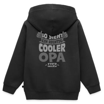 Bester Opa - Kinder Premium Organic Zip Hoodie - Schwarz - Hinten - AI Model Kid Male (0cm)