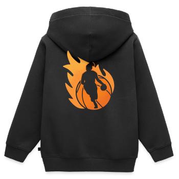 Basketball basketballer basketballmannschaft - Kinder Premium Organic Zip Hoodie - Schwarz - Hinten - AI Model Kid Male (0cm)
