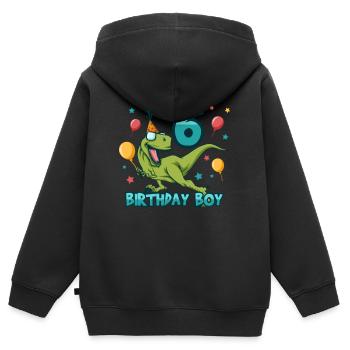 Dinosaur birthday party celebration 6 years - Kids Premium Organic Zip-up Hoodie - black - Back - AI Model Kid Male (0cm)